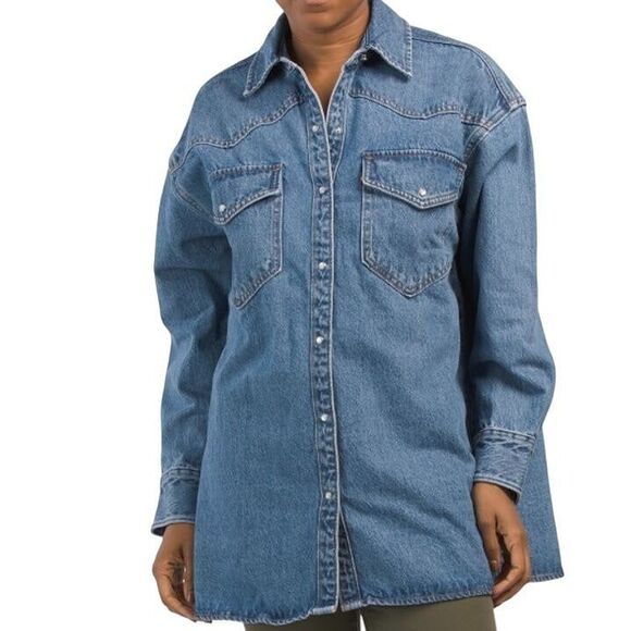 Levi's Tops - Levi's NWT Sz XL Medium Indigo Denim Dylan Western Shirt